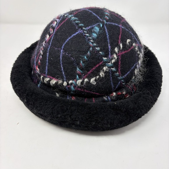 Miriam Carter Feltmaker Artisan Felted Wool Hat Black Purple Wearable Art Medium main image 10